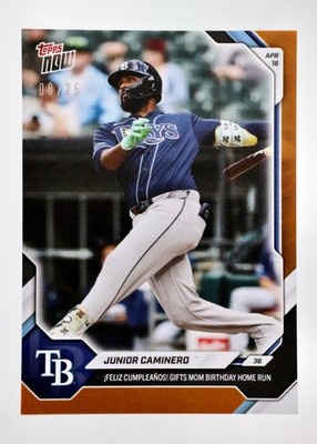 2026 Topps NOW Junior Caminero Orange Foil /25 Tampa Bay Rays MD3