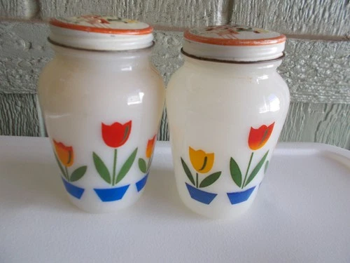 Vintage Fire King Tulip Salt & Pepper Shakers