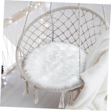 15.7 Inch Mini Small Fur Rug Round, White Plush Fluffy Mini Sheepskin Rug
