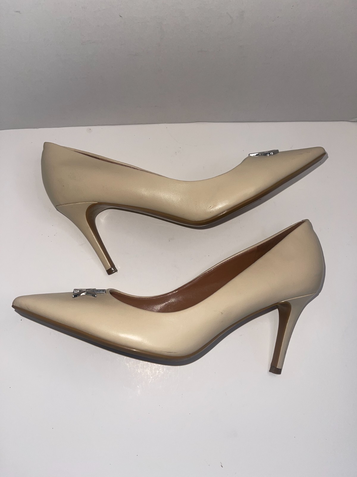 Women's Calvin Klein Dolly Pumps –Elegant Style in Light Natural Beige -Size 11M image 9