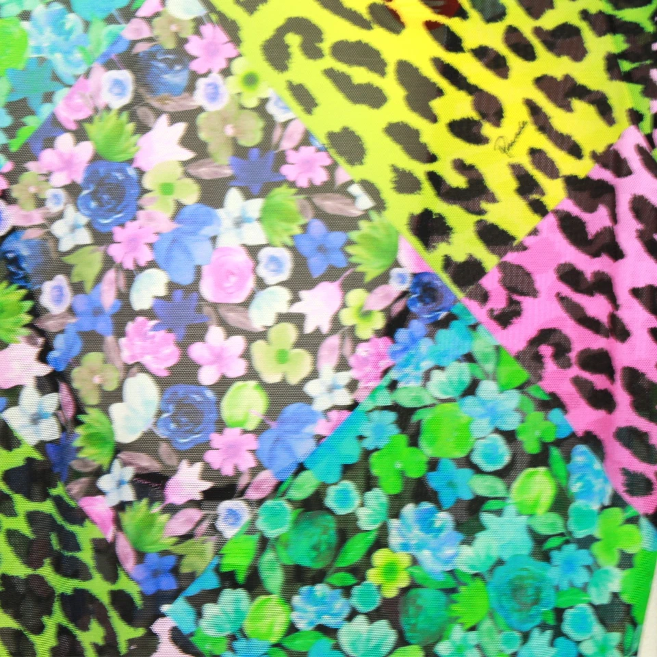 ParadeGanni Vintage 80's Animal Print Patchwork Jumpsuit Catsuit Slit Disco L - Image 3 of 4