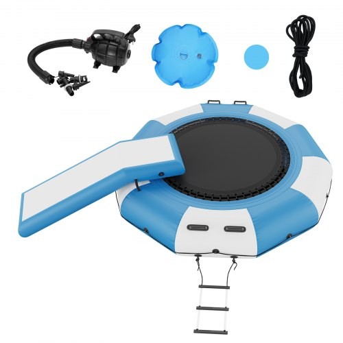 10ft Inflatable Water Bouncer Trampoline with Slide and Ladder for Pool Lake Fun - Picture 2 of 8