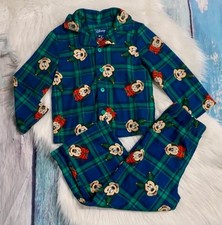 Disney Mickey  Minnie Plaid Flannel Pajamas Size 4