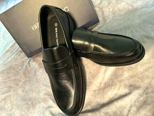 Bruno Marc Men's Black Leather Slip-On Dress Loafers Round Toe Strap, 11