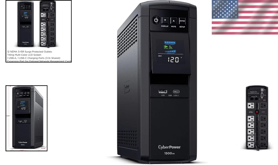 CP1500PFCLCD Mini Tower UPS Power Supply - Image 2 of 4