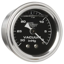 GlowShift Liquid Filled Mechanical Vacuum Vac Gauge Black Dial 1-1/2"