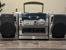 Vtg AIWA DW537 Portable Boombox CD Player Cassette Stereo Fully Functional