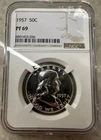 1957 Franklin Half Dollar 50c NGC PF 69 Proof Uncirculated Coin $200 GREYSHEET