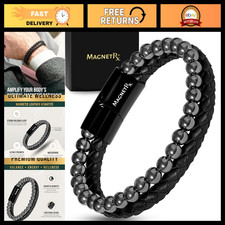 Hematite Magnetic Therapy Bracelet for Pain Relief - Adjustable Large Size