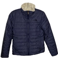 The North Face Girls Reversible Mossbud Swirl Insulated Jacket Black L 14/16