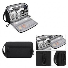 Travel-Friendly Cable Organizer Bag with Zippered Front and Carry