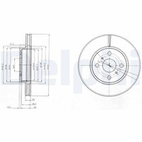 2X Bremsscheibe Delphi BG4053 FüR Yaris Vios Toyota KSP130_ KSP130 GPL KSP90_