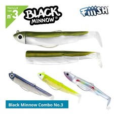 Fiiish Black Minnow No.3 Lures Combo Pack - Bass Wrasse Pollock Cod Sea Trout