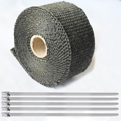Exhaust Heat Tape Wrap, 2'' x 16.5' Black Exhaust Heat Wrap Roll for Motorcycle F