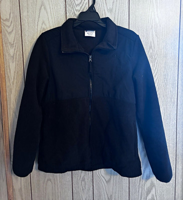 Champion Men s Black Full Zip Fleece Jacket Stand-Up Collar Size L (44 in)