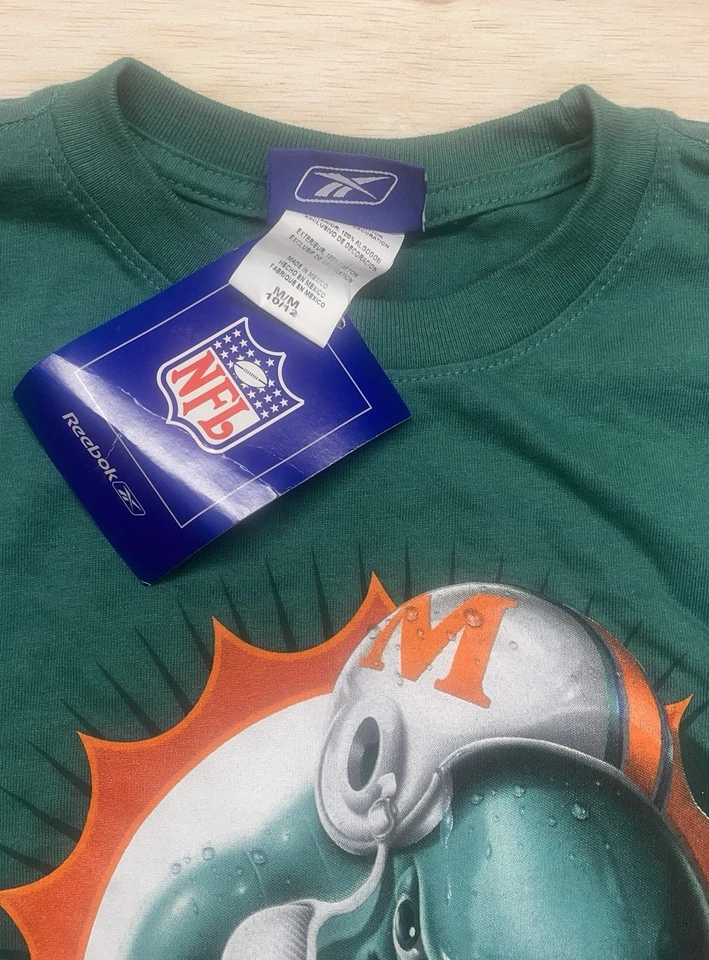 Camiseta De Colección Y2K-NFL Miami Dolphins Reebok - Logo Gráfico - Juvenil Mediana - Nueva Con Etiquetas Foto 3 de 4