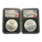 2021 SILVER EAGLE T-1 & T-2 MS70 LAST & FIRST DAY OF PRODUCTION SIGNED LABELS 1A