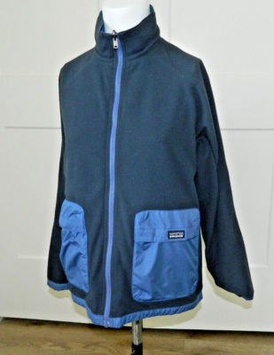 Patagonia Youth Two Tone Blue Reversible Zip Front Jacket sz Large