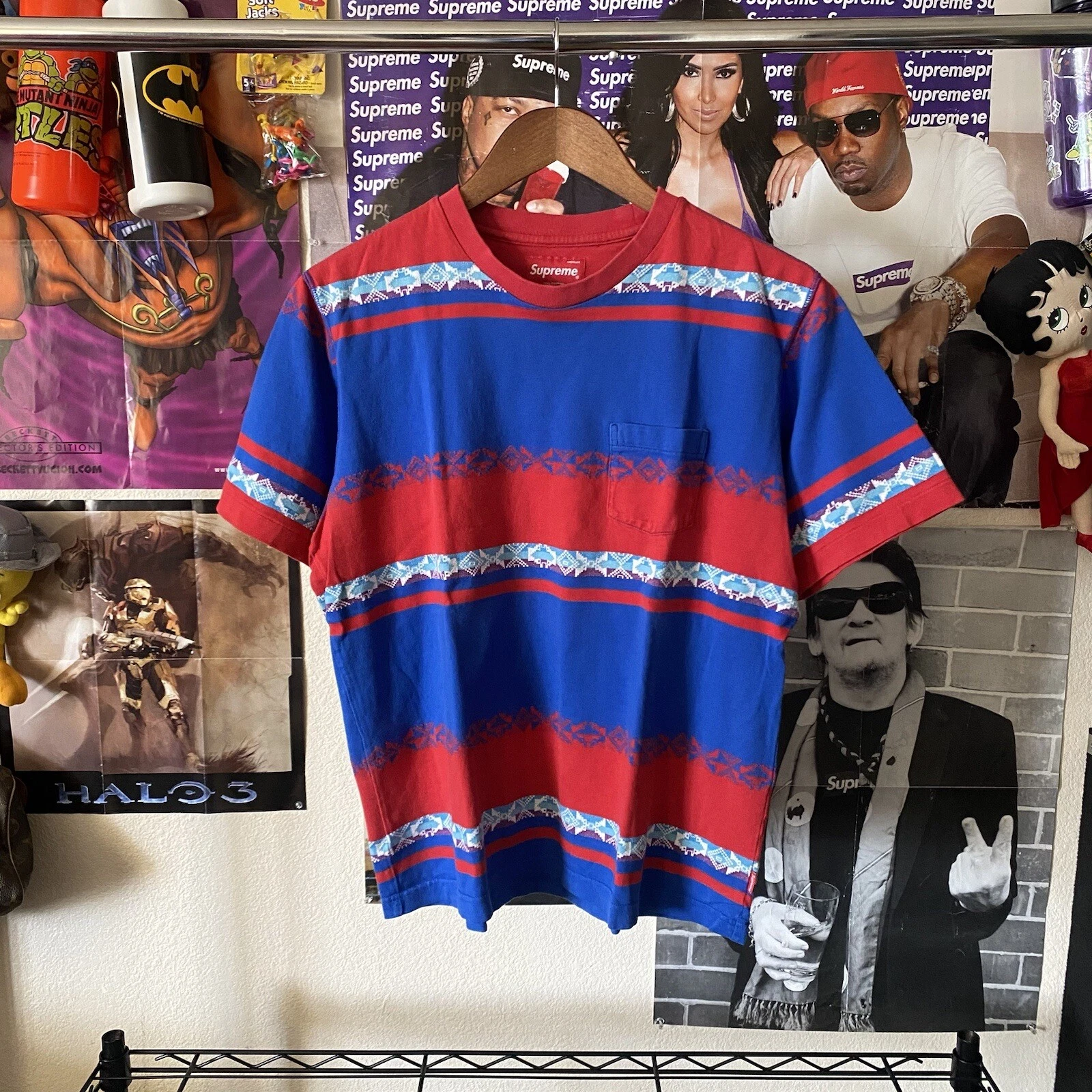 T shirt hawaïen vintage suprême 2007 style surf jacquard an 2000