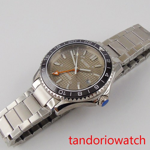 Bliger 41mm Herren Armbanduhr Datumsanzeige GMT Edelstahlgehäuse Metallband - Bild 5 von 7