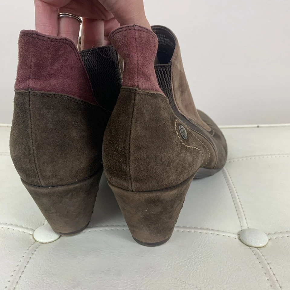 Earthies Genoa Mujer Botines Botines Marrón/Púrpura Gamuza Talla 10 B Usados en Excelente Condición Foto 2 de 4