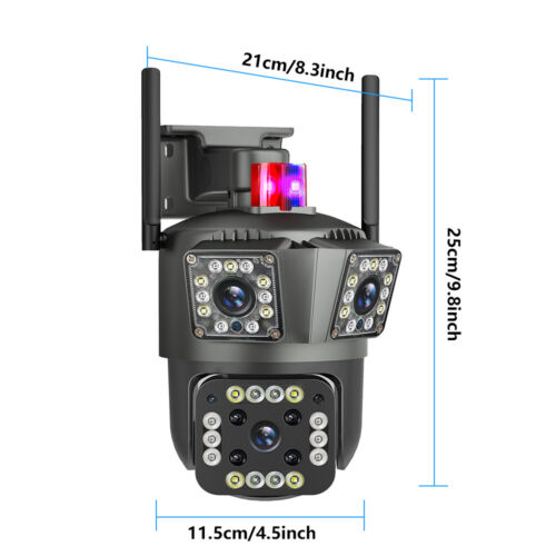 9MP Wireless 3-Lens Outdoor Security Camera System PTZ IP Cam WIFI CCTV 10X Zoom - Picture 13 of 16