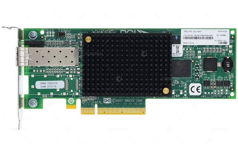 00JY847 LP IBM LPE12000 SINGLE PORT 8G SFP FC CONTROLLER LOW PROFILE PCI-E - Image 2 of 4