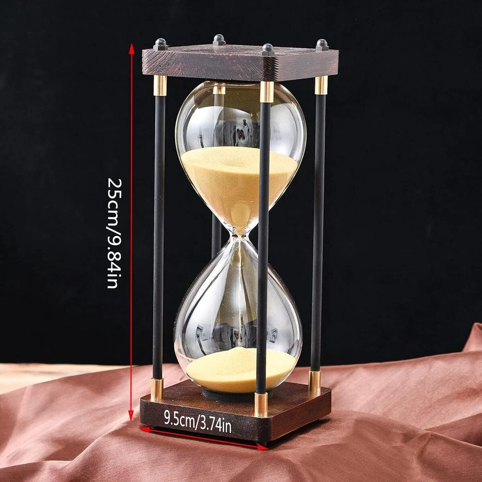 Large Hourglass Sand Timer Decorative Vintage Glass Clock Sand Glass 60 Minutes - image 3 of 4