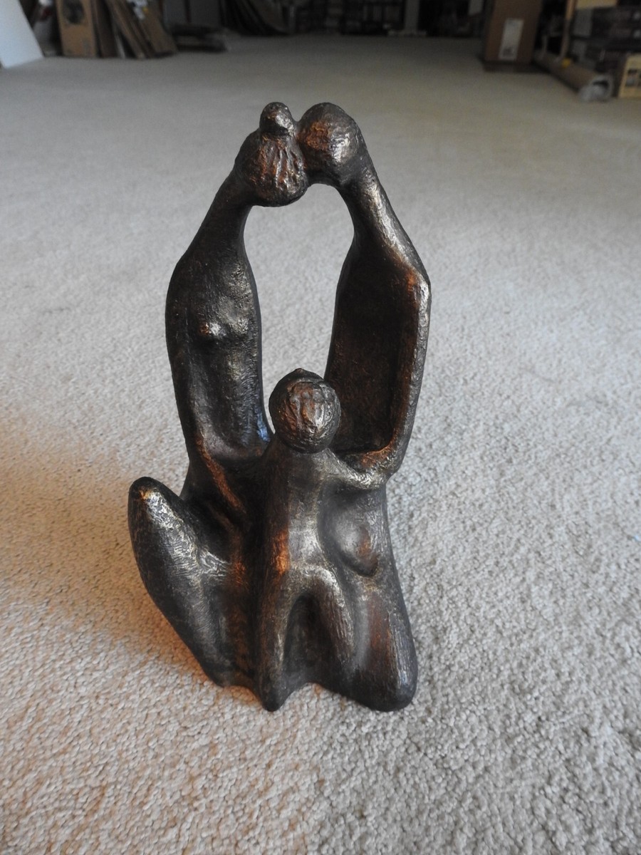 1972 Austin Productions Bronze Abstract Family Group Sculpture