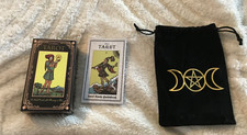 Tarot Cards with Guide Book  Linen Carry Bag, 78 Classic Original Tarot Cards D