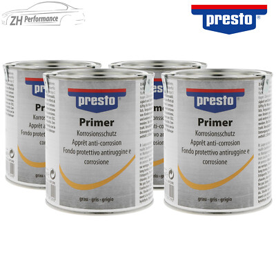 4x presto Primer Grundierung Korrosionsschutz grau 750ml