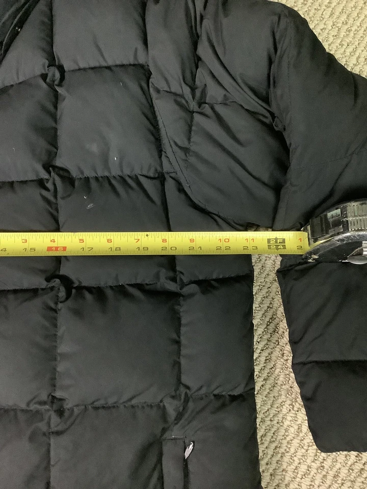 Abrigo largo negro relleno de plumón LANDS' END - talla L 14-16 regular Foto 3 de 4