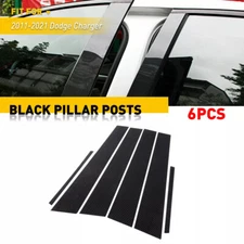 Carbon Fiber Look Car Door Window Pillar Post Trims For Dodge Charger 2011-2021