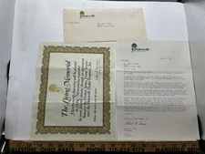 1985 Batesville Casket Hildenbrand Industry Oblong Illinois Certificate Vintage