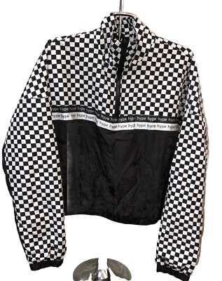 Rue 21 Jacket Checkered Hype PullOver Wind Breaker NEW Size L Skater Vans
