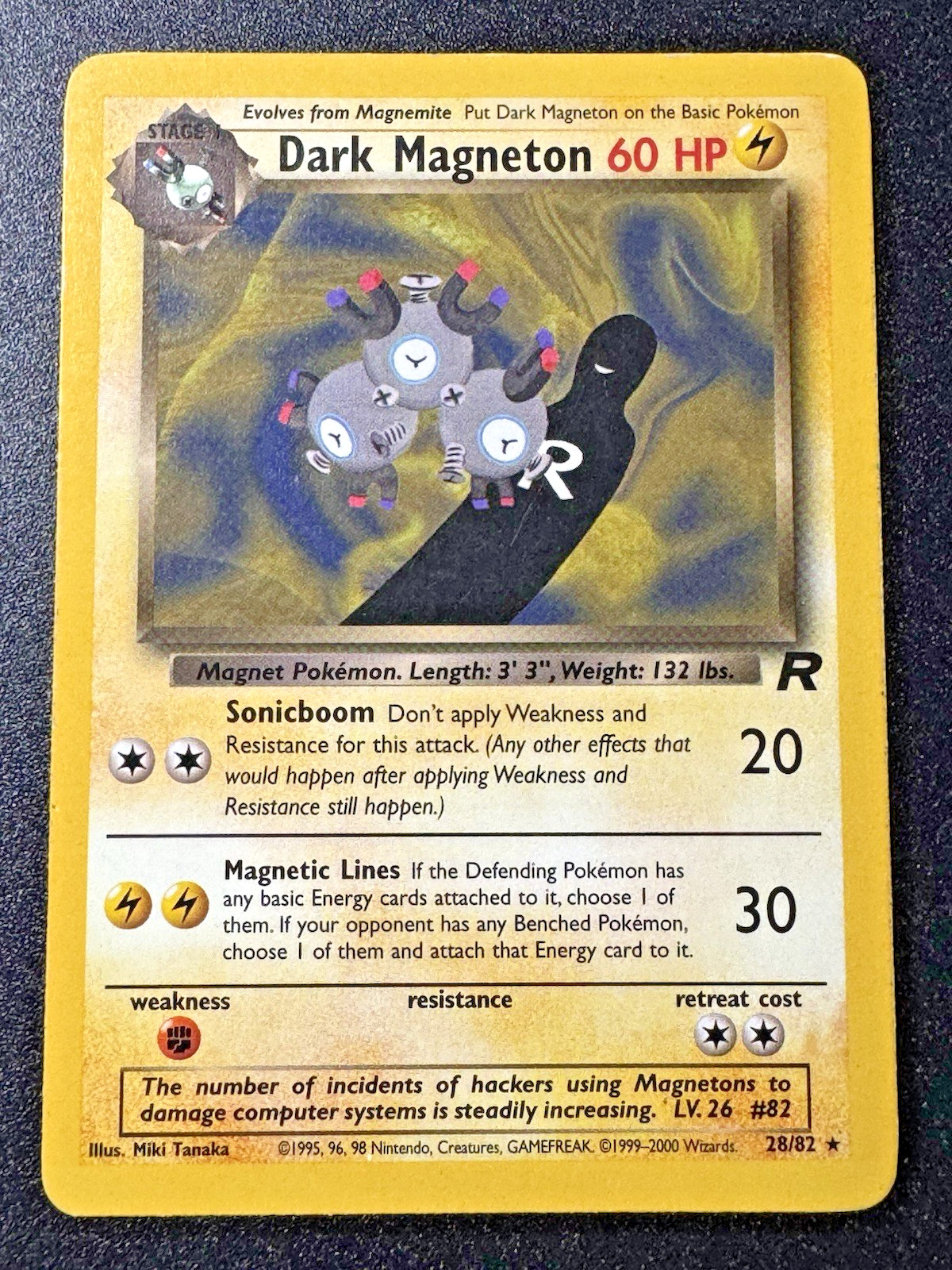 Dark Magneton 28/82 Team Rocket WoTC Pokemon Card Rare MP
