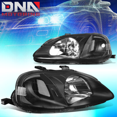 FOR HONDA CIVIC 1999-2000 EK JDM TYPE-R LOOK BLACK HOUSING CLEAR ...