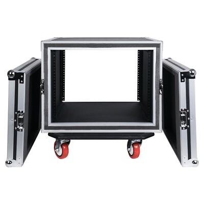 Sound Town Shock Mount 8U ATA Case with 21'' Rackable Depth  Casters (STRC-SP8UW)