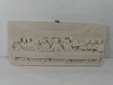 Vtg The Last Supper Wall Hanging 3D Resin Raised Relief Plaque 9.5" x 4.25"