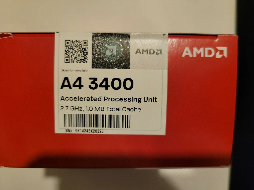 AMD A4 3400 2.7GHz 1MB Cache Dual-Core Socket FM1 APU AD34000JHXBOX - Image 2 of 4