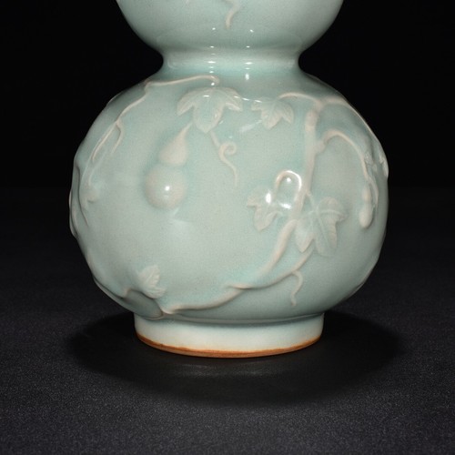 8.6" china antique song dynasty longquan kiln porcelain cyan glaze gourd bottle - Picture 4 of 8