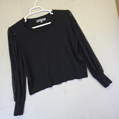 Absolutely Famous Top Womens Plus Size 2X Black Mesh Balloon Sleeve Whimsigoth