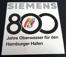 Werbe-Aufkleber 800 Jahre Hamburger Hafen Siemens 1989 Hansestadt Hamburg