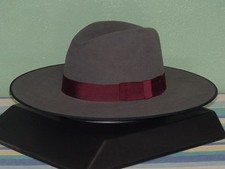 STETSON TRI-CITY FLAT BRIM ROYAL DELUXE FUR FELT FEDORA HAT