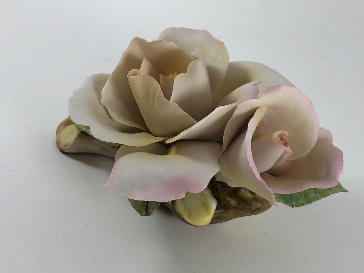 Napoleon Authentic Capodimonte Porcelain Rose Made in Italy Blush