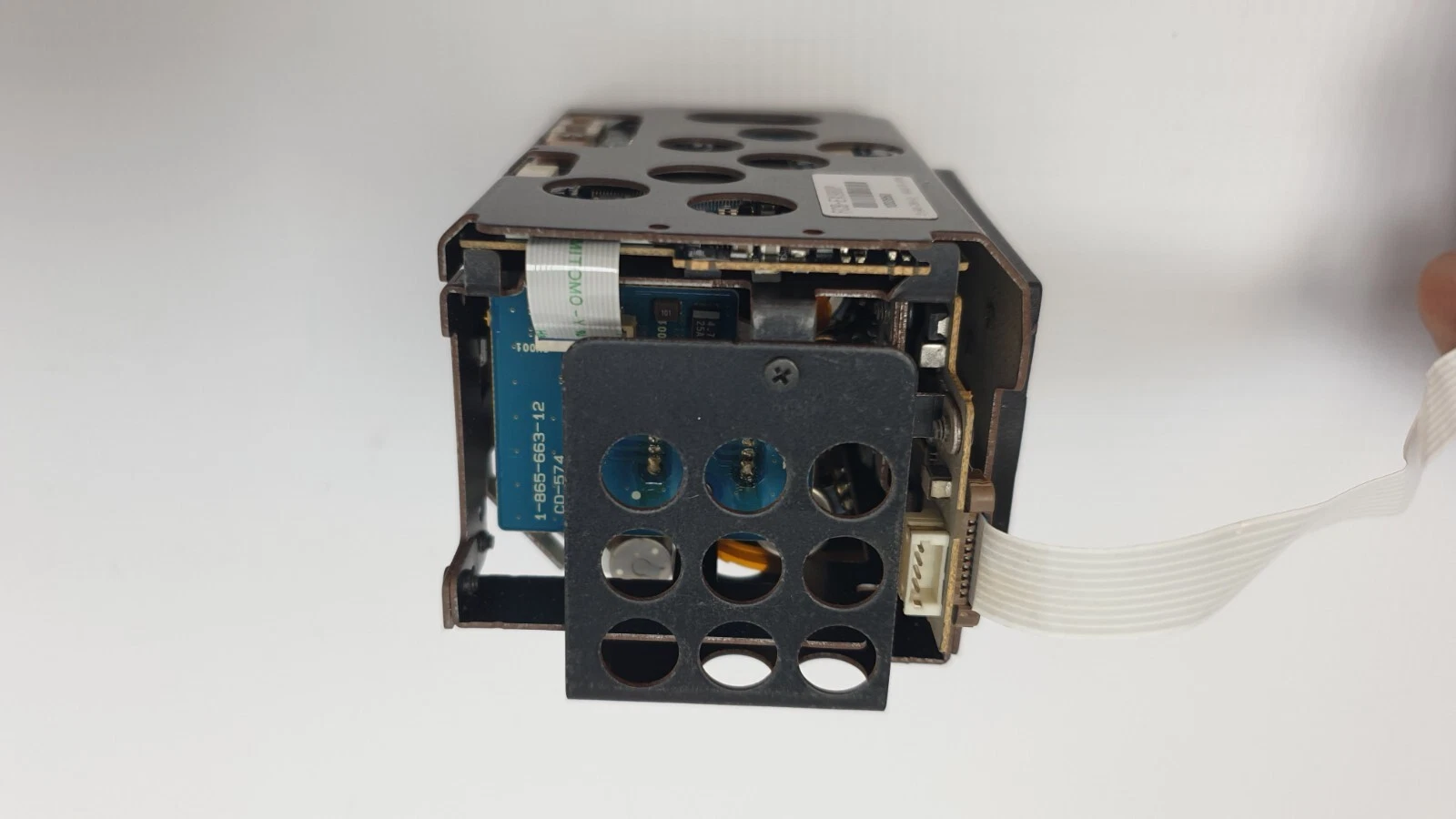 Rear of the Sony FCB-EX980P with board 1-865-663-12 and cable connector
