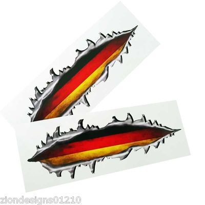 Torn metal German flag Motorcycle car graphics stickers decals