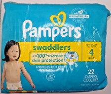 NEW Pampers Swaddlers Active Baby Disposable Diapers Softest Fit Size 4,22 Count