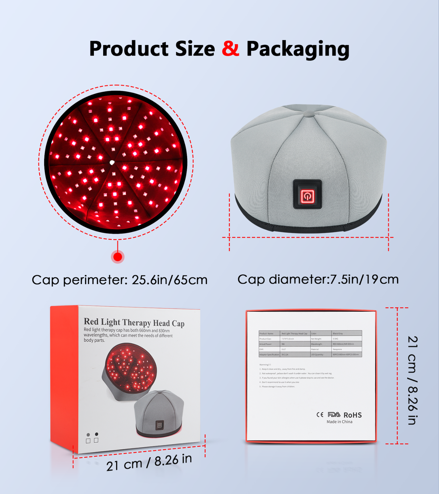 Infrared Light Therapy Cap Red LED Laser Hair Loss Treatment Pain