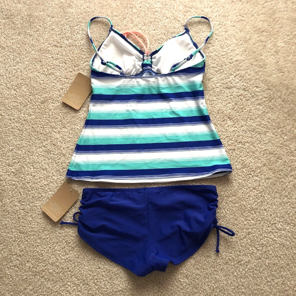 NUEVO Conjunto de Traje de Baño Hobie Para Mujer Talla Mediana Tankini Top Corbata Lateral Niño Parte Inferior Corta Foto 4 de 4